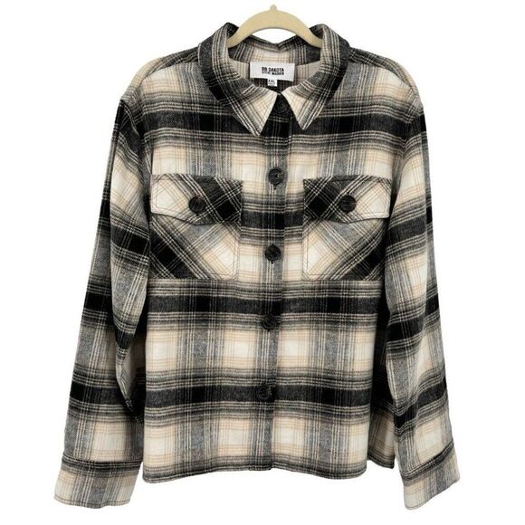 BB Dakota by Steve Madden Women's Boxy Shacket Anthracite Multi Size XXL - Picture 1 of 8